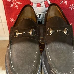 Gucci brown suede loafers